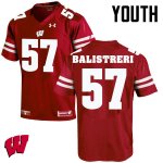 Youth Wisconsin Badgers NCAA #57 Michael Balistreri Red Authentic Under Armour Stitched College Football Jersey ZR31F35ZN
